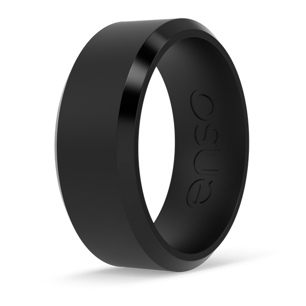 Bevel Silicone Ring - Obsidian