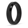 Bevel Thin Silicone Ring - Obsidian
