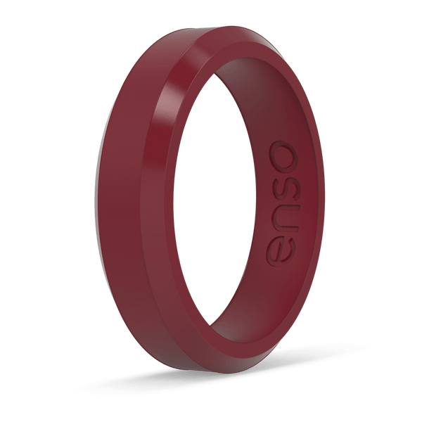Bevel Thin Silicone Ring - Oxblood