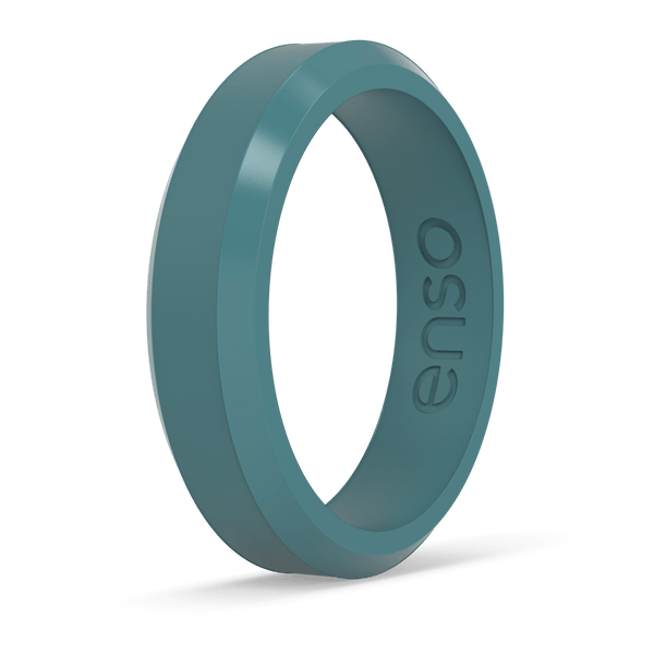 Bevel Thin Silicone Ring - Teal