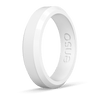 Bevel Thin Silicone Ring - White