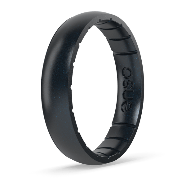 Elements Classic Thin Silicone Ring - Black Pearl