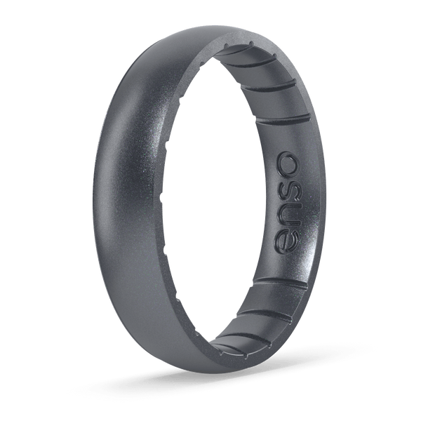 Elements Classic Thin Silicone Ring - Gunmetal