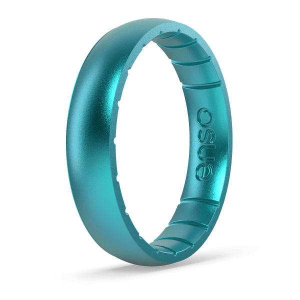 Elements Classic Thin Silicone Ring - Peacock Quartz
