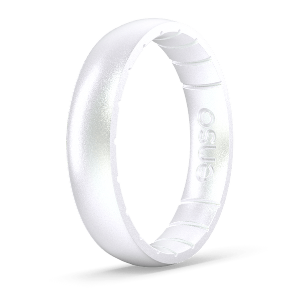 Elements Classic Thin Silicone Ring - Pearl