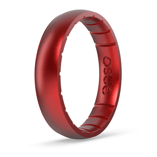 Elements Classic Thin Silicone Ring - Ruby