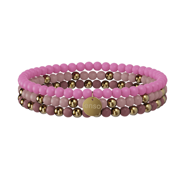 4mm Beaded Stretch Bracelet - Pink Stack