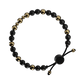 6mm Beaded Bracelet - Obsidian & Gold