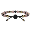 6mm Beaded Bracelet - Pink, Black & Gold