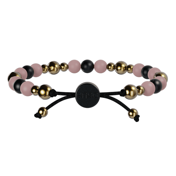 6mm Beaded Bracelet - Pink, Black & Gold