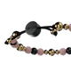6mm Beaded Bracelet - Pink, Black & Gold
