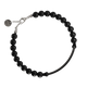 6mm Beaded Bar Bracelet - Obsidian & Silver
