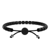 Heishi Beaded Bracelet - Obsidian & Silver