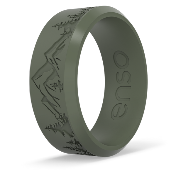 Etched Bevel Silicone Ring - Pine Peak