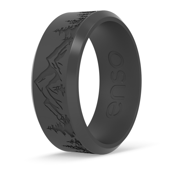 Etched Bevel Silicone Ring - Slate Peak