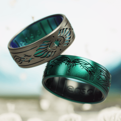 2-Ring Set - Aragorn & Arwen Crown 