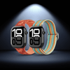 Two watch bands in orange and green