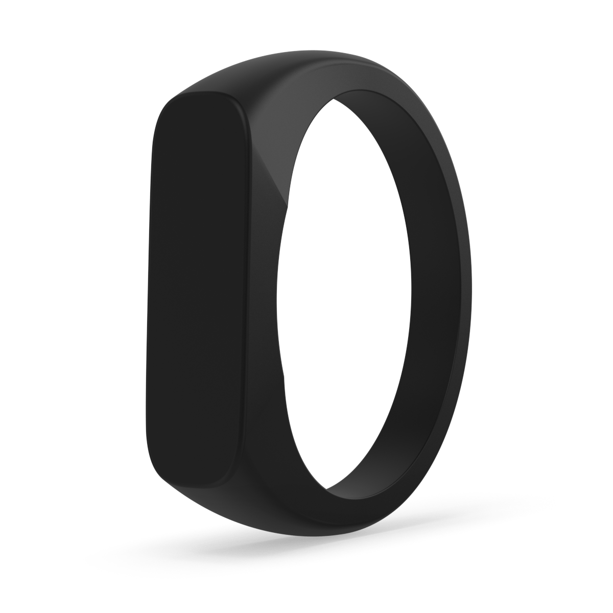 Bar Ring Signet Silicone Ring - Obsidian