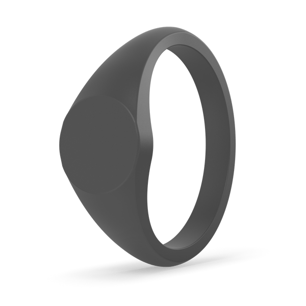 Small Signet Silicone Ring - Slate