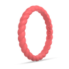 Braided Stackable Silicone Ring - Coral
