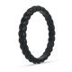 Braided Stackable Silicone Ring - Metallic Black
