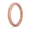 Braided Stackable Silicone Ring - Metallic Rose Gold