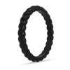 Braided Stackable Silicone Ring - Obsidian