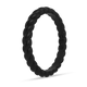 Braided Stackable Silicone Ring - Obsidian