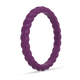 Braided Stackable Silicone Ring - Plum