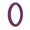 Braided Stackable Silicone Ring - Plum